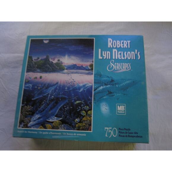 NEW Robert Lyn Nelsons Seascapes 750 piece jigsaw puzzle Fish Dolphins Mountains - Picture 1 of 2
